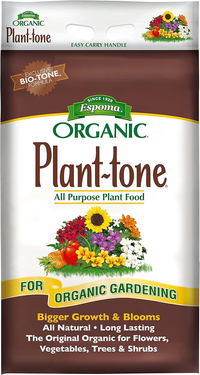 Espoma Organic Plant-Tone 5-3-3 Natural & Organic All Purpose Plant Food;18 lb. Bag; The Original Organic Fertilizer for All Flowers, Vegetables, Trees, and Shrubs.