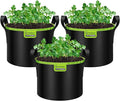 VIVOSUN 3-Pack 5-Gallon AeroBase Grow Bags, Durable Mesh Fabric Plant Container with Breathable Base and Sturdy Handles, Black