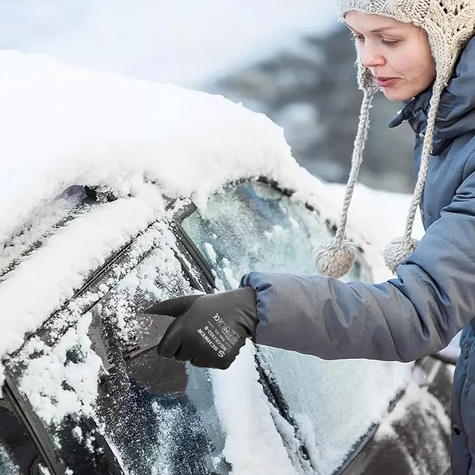 Schwer 100% Waterproof Winter Work Gloves, ANSI A2 Cut Resistant Freezer Gloves for Outdoor Cold Weather Keep Hands Warm, Thermal Insulated Gloves for Shoveling Snow, Ice Fishing, Super Grip, XL