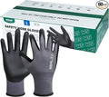 Kebada W5 Work Gloves Bulk Pack (60 Paris), Foam Nitrile Coated Working Gloves with Grip, Ultra Stretchable Spandex Knit Gloves for Gardening and Light Duty Mechanic Work, X-Large (Made in Vietnam)