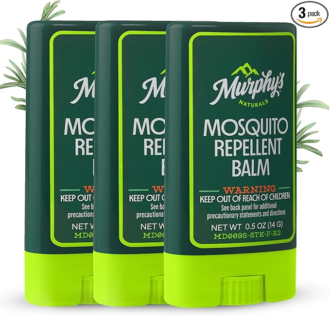 Murphy's Naturals Mosquito Repellent Balm Stick, Plant-Based, Natural Ingredients, Travel-Pocket Size, 0.5oz Each, 3-Pack