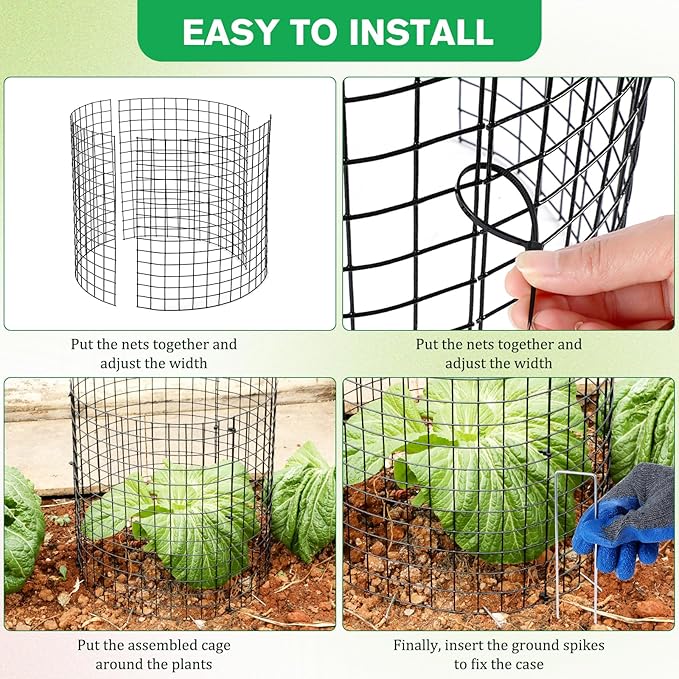 Mwellewm 15Pcs Plant Protectors from Animals Metal Plant Cages for Outdoor Plants Plant Cage & Supports Keep Animal Out Garden Wire Mesh Protection from Rabbit Chicken Squirrel Tree Flower