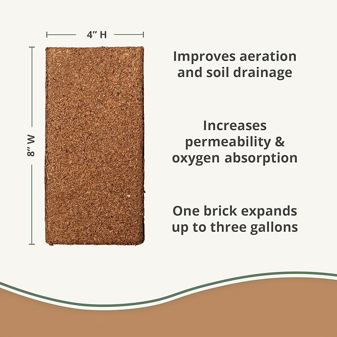 Coco Coir 650gm Bricks (5-Pack) + Worm Bliss (1 Gallon) - Organic Coco Coir for Plants & Worm Castings for Plants - Coconut Coir Bricks - Earthworm Castings Worm Fertilizer - Garden Soil Potting Mix