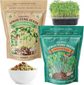 Seedboy Organic Non-GMO Sprouting Seeds, Superfood & Protein Blend - 2 Pack Bundle - USA Grown Sprouting & Microgreens Seeds - Two 8 oz Bags Makes 12 Quarts / 36 Servings (Superfood/Protein)