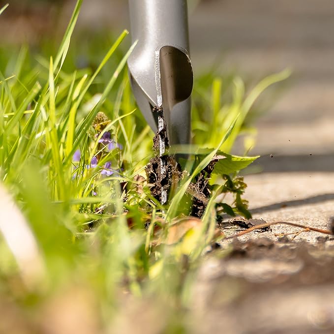 Root Slayer 22711 XL Serrated Garden Edger for Landscaping, Soil Cutting, and Clean Lawn Borders, Steel Tool, Red