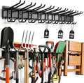 ELEAD 9-Pairs Heavy Duty Garage Tool Organizer Wall Mount Hooks, 48 Inches 730 lbs Garden Tool Organizer with Adjustable Hooks, Yard Tools Organizers for Garden, Yard, and Shed