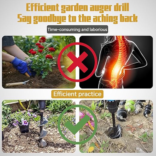 10 Inch Auger Bit Pneumatic Column Fence Digger Soil Drill Bit 10 Inch Ball Bed Digging Pile Hole Planting Tool for Inside Diameter 3/4 Inch Shaft