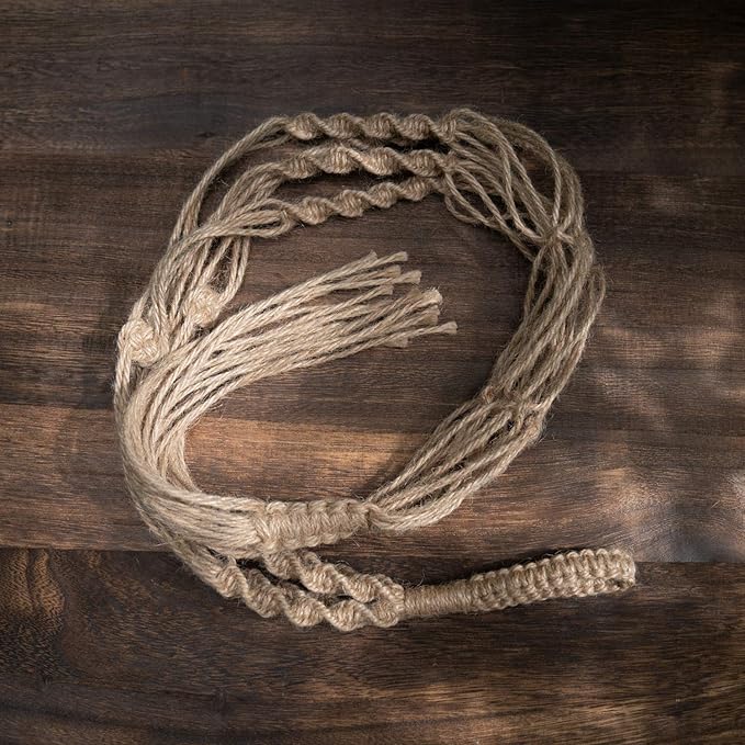 Mkono Macrame Plant Hangers, 3 Different Sizes Indoor Hanging Planters Basket Decorative Flower Pots Holder Stand Boho Home Decor, Brown