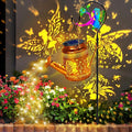 ANGMLN Fariy Solar Lights Outdoor Waterproof, Solar Watering Can Lights with Shepherd Hook, Metal Angel Hanging Lantern Garden Decor Yard Outside Patio Lawn, Gifts for Mom Grandma Women Birthday