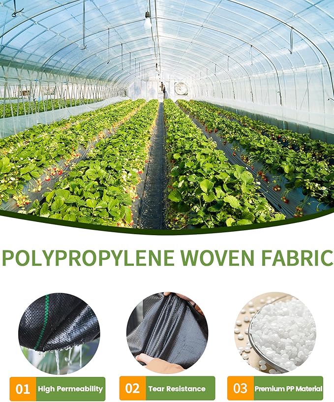 6ftx300ft Weed Barrier Landscape Fabric Heavy Duty, Premium 2.4oz Garden Geotextile Fabric, Outdoor Weed Blocker Landscaping Fabric, for Driveway Mats, Erosion Control, Ground Cover Weed Barrier