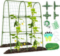 Cucumber Trellis for Raised Bed, Metal Garden Arch Trellis for Outdoor Climbing Plants, Plant Support for Tomato, Bean, Pea, Grape Small