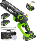 Mini Chainsaw Cordless, 6 Inch Electric Chainsaw with 2 Battery, Handheld Battery Powered Chain Saw with Auto Oiler, Garden Tools Saw for Wood Cutting Tree Cutter, Holiday Gifts for Men, Dad, Husband