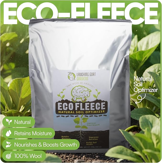 Eco-Fleece Wool Pellets – 10 lb Natural Sheep Wool Pellets for Gardening - Improve Soil Aeration, Water Retention & Naturally Plant Strength Focus and Seed Starter Soil for Healthy Growth