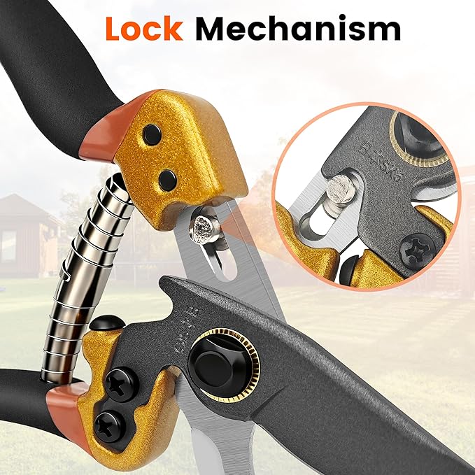 Professional Pruning Shears, Japanese SK5 Steel Blades for Precise Trimming, Bypass Pruners, Heavy Duty Garden Clippers for Branch Cutting, Bonsai, and Gardening