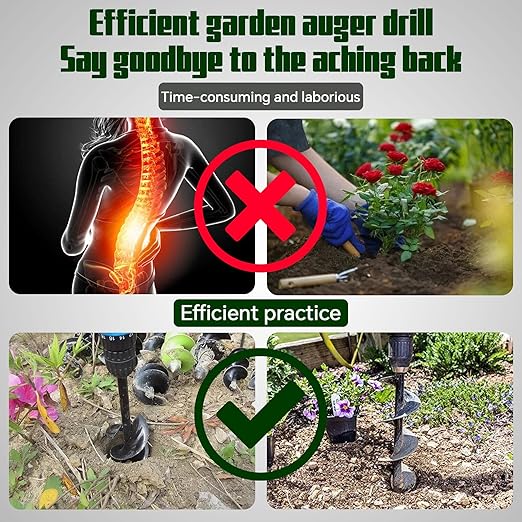 6 Inch Auger Bit Pneumatic Column Fence Digger Soil Drill Bit 6 Inch Ball Bed Digging Pile Hole Planting Tool for Inside Diameter 3/4 Inch Shaft Auger