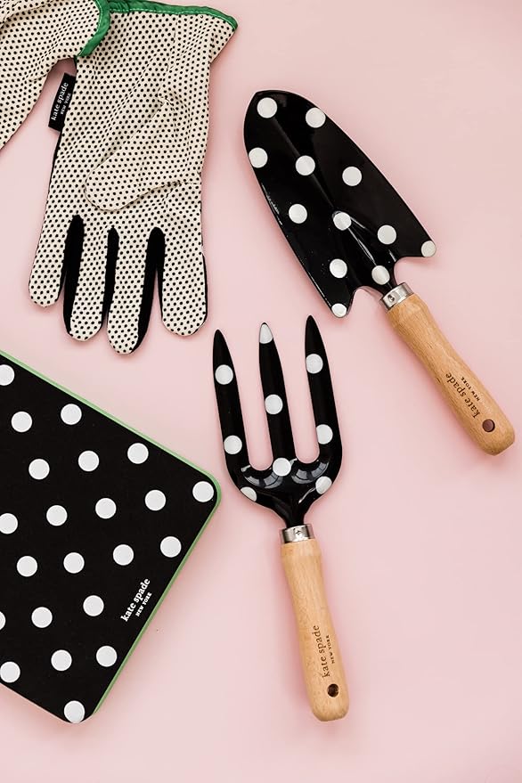 Kate Spade New York 2 Piece Gardening Hand Tools, Cute Garden Tool Set Includes Hand Rake and Trowel for Mother's Day Gifting Picture Dot