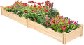 Topeakmart Wooden Elevated Raised Garden Bed Kit Divisible - Garden Planter Boxes for Vegetables Outdoor Outside 95x 25 x 11inches