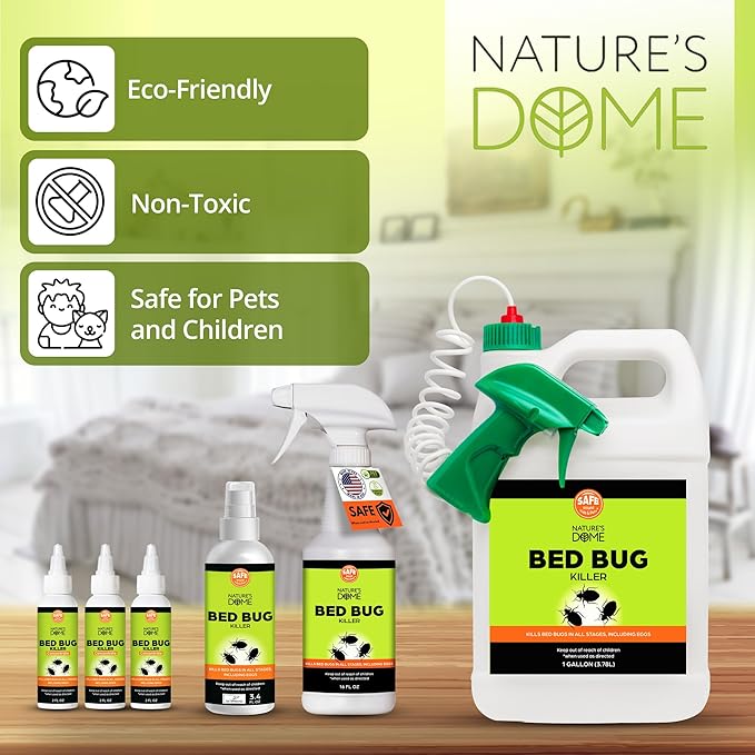 Nature's Dome Bed Bug Concentrate, Makes 16 oz Bed Bug Killer & Mite Killer Spray with 100% Kill Efficacy, Destroys Eggs & Resistant Strains, Derived from Natural Ingredients 2 oz