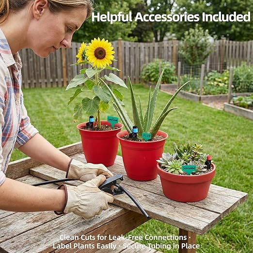 100FT Drip Irrigation System for Garden, 2026 Upgraded DIY Automatic Plant Watering Kit with Push-Fit Connectors, 30 Water-Saving Adjustable Drip Emitters for Yard, Lawn & Greenhouse