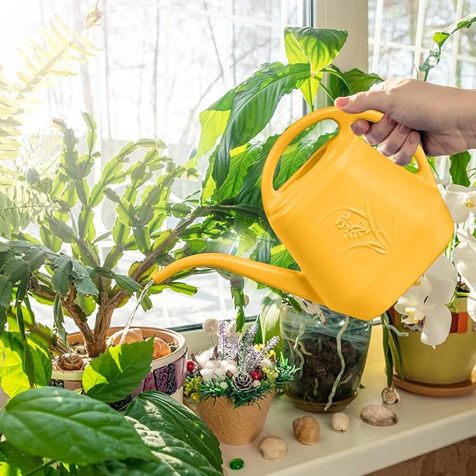 Grip Watering Can - for Home Plant Garden - 1 Gallon - Orange