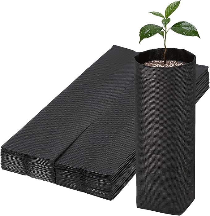 Fabric Grow Bags - 7x13.8 inches Breathable Black Seed Starter Plant Grow Bags for Seedling Pots, Nursery Pots for Plants, 50pcs