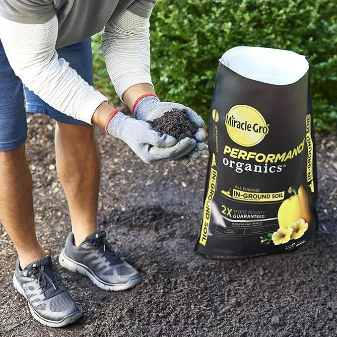 Miracle-Gro 5 Pack Performance Organics All Purpose In-Ground Garden Soil with Organic and Natural Ingredients, Feeds Vegetables, Flowers and Herbs for Up to 3 Months, 1.3 cu. ft.