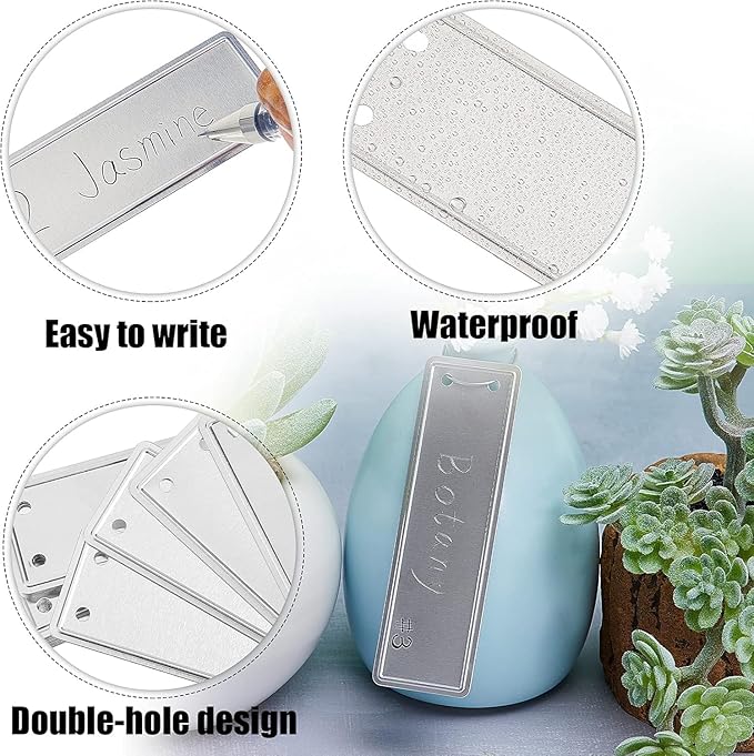 Aluminum Plant Labels - 50PCS Metal Tags with Wires for Plant Markers, Tree Tags, Outdoor Identification and Greenhouse