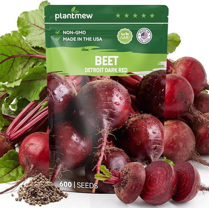 Detroit Dark Red Beet Seeds – 600 Heirloom Non-GMO Heirloom Seeds for Planting, Open-Pollinated Garden Vegetable Root Seeds for Home Gardens