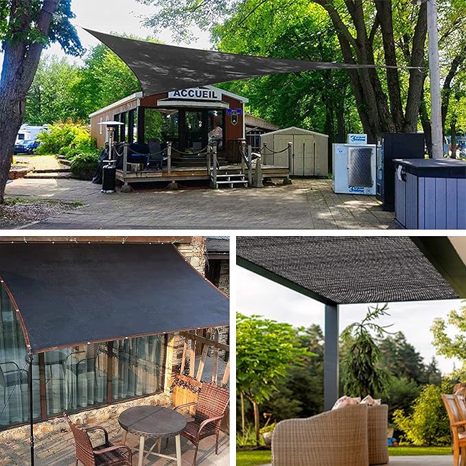 70% 20 X 48 FT Black Shade Cloth, Outdoor Sunblock Shade Cloth with Grommets, Durable Sun Shade Netting Shading Antifreezing for Patio, Garden, Plants Cover, Greenhouse, Barns, Dog Kennel
