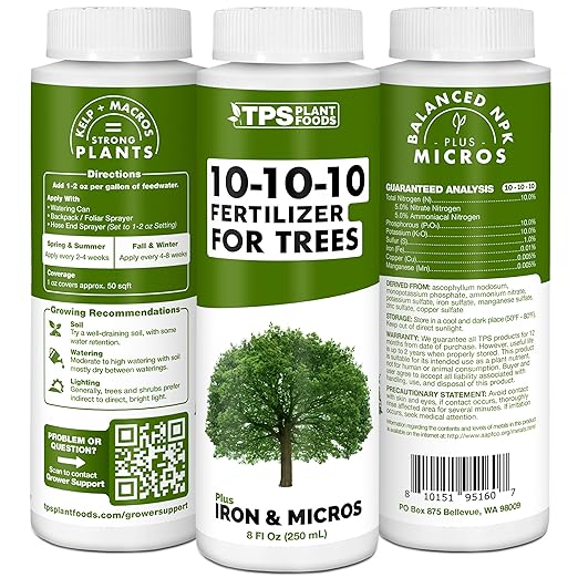 Liquid 10-10-10 Fertilizer for Trees and Shrubs, Triple Ten NPK Plus Iron and Micros, Liquid Plant Food 128 oz (1 Gallon)