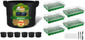 Gardzen 6 Pack 30 Gallon Grow Bags & 5 Pack 40 Cell Seed Starter Tray Kit, Thickened Aeration Fabric Pots with Handles, BPA Free Reusable Seedling Trays with Humidity Vented Domes for Indoor Outdoor
