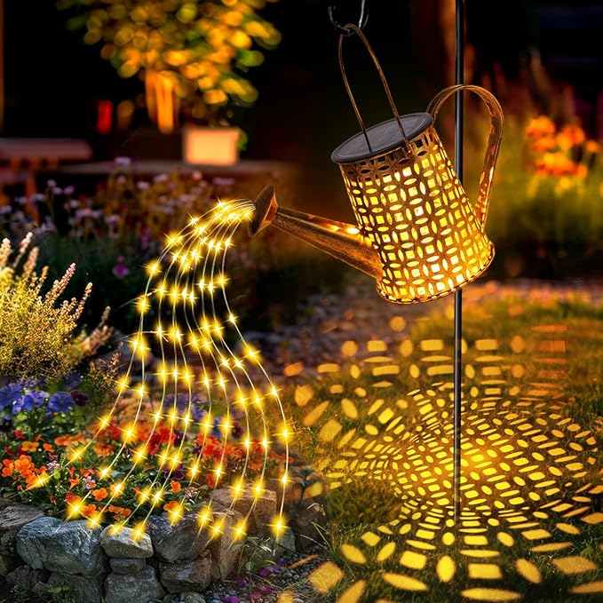 Solar Watering Can Lights, Unique Gifts for Mothers Day Women Mom Grandma Birthday, Waterproof Outdoor Garden Decor Large Hanging Solar Lanterns Garden Lights for Patio Porch Yard Flowerbed Pathway