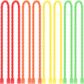 TRIPLE DEER 8Pcs 12-Inch Silicone Cable Ties Colorful Reusable Steel-Core Silicone Twist Gear Tie Straps for Bundling and Organizing, Bendable Holder Strap for Indoor and Out All Purpose