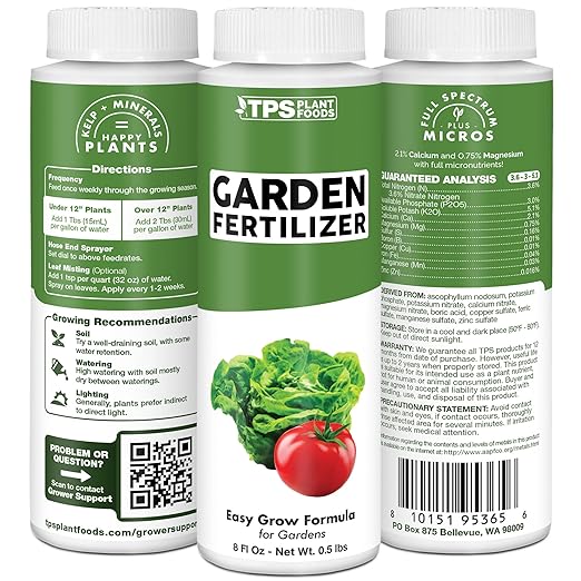 Garden Fertilizer, Complete Liquid Garden Plant Food for Edible Plants, 1 Gallon (128 oz)