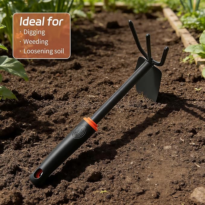 Hand Hoe, Mini Weeder Hoes for Gardening Digging Tool Two Head Hoe Manual Weeders Digging Tools Double Hoe Cultivator for Yard and Garden