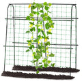 Follook Cucumber Trellis for Raised Bed, 4 feet Garden Trellis for Climbing Plants Outdoor, Plastic-Coated Metal Arch Plant Support for Flower Vines Vegetables Peas Beans Cucumber Trellis, Black