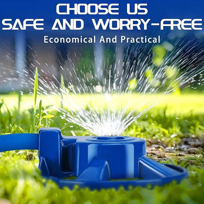 Domensi 1 Pack Cast Iron Circular Spot Sprinkler Reliable Metal American Threaded Joints Water Sprinkler for Lawn Garden Yard Irrigation System, Blue
