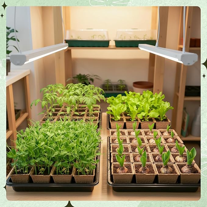 100 Pcs Square Nursery Pots, 5 Pcs Seed Starter Tray, 2.6 inch Nursery Pots with Tray, Plastic Starter Pots for Planting Seeds, Reusable Seed Starting Pots with Drainage Holes (Kraft Paper)