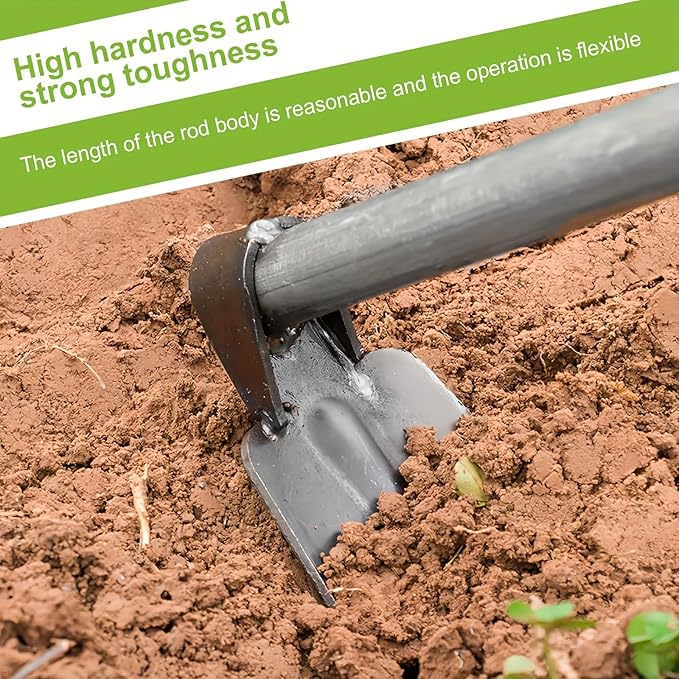 Small Garden Hoe, Manganese Steel Blade with Sharp Hardened Edge, Hand Weeding Hoe for Tilling, Digging, Sowing, Weed Control