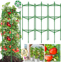 Tomato Cages for Garden 4 Packs - Heavy Duty Steel Tomatoes Cage Tall Up to 51in & 164Ft Twist Tie, Tomato Plant Stakes Support Cages Trellis for Pots Plants Garden