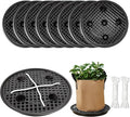 8 Pack 16 inch Self Watering Base for Fabric Grow Bag, Self-watering Plastic Elevated Plant Saucer Stand, Automatic Watering Tray for Non-woven Planter Flower Pot Growth Tent Greenhouse Indoor Outdoor