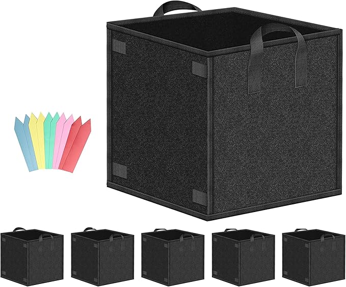 YSSOA 5-Pack 7 Gallon Grow Bags Heavy Duty Thickened Nonwoven Aeration Fabric Pots with Handles, Cloth Pots for Plants, Vegetable, Flower, Tomato Potato