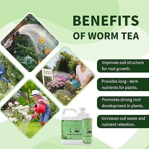 The Environet Worm Tea for Gardening, Nuritish Fertilizer for Vegetables, Flowers and Herbs (32 oz (1 Quart))