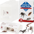 LULUCATCH Mouse Traps, 48 Pack Pre-Baited Sticky Mouse Traps Indoor for Home, Non-Toxic Bulk Sticky Pads, Glue Traps for Rats, Bugs, Spider, Mice, Cockroach, Pet Safe Pest Control