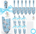Capoda 12 Sets Floral Garden Shovels Bulk Gardening Gift for Women Garden Tools Floral Hand Heavy Duty Christmas Trowels Thank You Cards with Bags for Mom Gift Birthday Teacher(Blue,Bright)