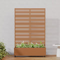 Casaphoria Metal Raised Garden Bed with Trellis and Wheels, 72"x47"x16" Arched Planter Box for Climbing Plants, Vegetables & Vines, Features Drainage Holes and Privacy Screen, Brown-Harold