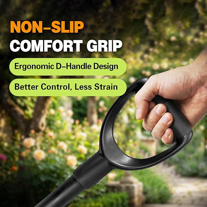 Shovel, Shovels for Digging, 47 Inch Detachable D-Handle with Anti-Slip Design, Heavy Duty Shovels for Gardening Digging