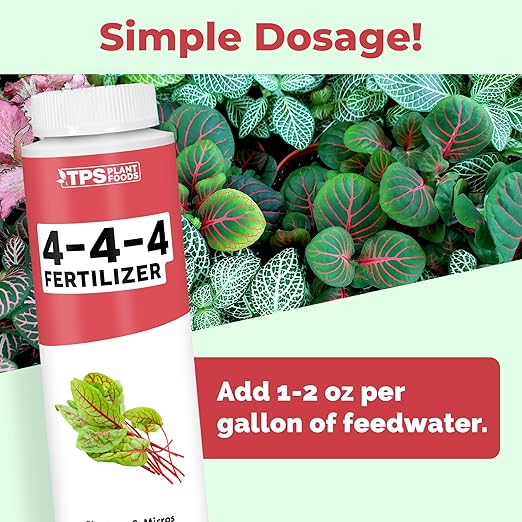 4-4-4 Fertilizer for Plants, Great for Leafy Vegetables and Herbs, Liquid Plant Fertilizer by TPS Plant Foods, 8oz (250ml)