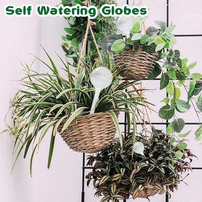 Pynqdfu 20 PCS Clear Plant Watering Globes,Plastic Self-Watering Bulbs,Self Watering Planter Insert Plant Accessories for Plants Indoor,Outdoor,Flowerpot,Home Garden(Large,Medium,Small)