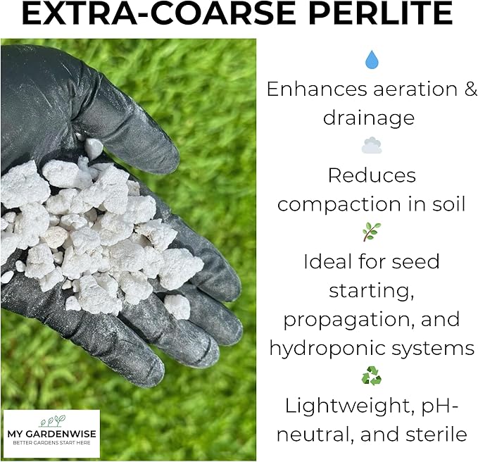 Perlite for Plants, Extra Coarse Grade 4 Horticultural Perlite, Organic Perlite for Gardening Indoor & Outdoor, Made in USA (1 Quart)
